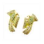 ジバンシィ Givenchy イヤリング バード 鳥モチーフ ラインストーン付き ゴールド グリーン レディース 中古 Earrings