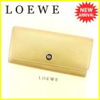 ロエベ LOEWE 長財布 ファスナー付き 長財布 レディース メンズ 可 アナグラム 中古 人気 セール T5956