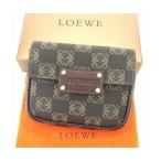 ロエベ Loewe ポーチ アナグラム柄 ブラック ベージュ シルバー レディース メンズ 中古 Pouch