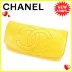 シャネル CHANEL 長財布 ファスナー付き 財布 レディース オールドシャネル ココマーク 中古 ヴィンテージ 人気 T6279