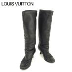 ルイヴィトン Louis Vuitton ブーツ ロング 34 ブラック レディース 中古