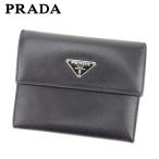 プラダ PRADA 三つ折り 財布 二つ折り 財布 レディース メンズ トライアングルロゴ 中古 人気 セール T8393