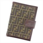  Fendi обложка для записной книжки женский Zucca Brown бежевый черный б/у 