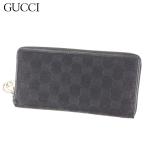 グッチ GUCCI 長財布 ラウンドファスナー 財布 レディース メンズ ダブルGチャーム付き 212120 GGキャンバス 中古