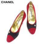 シャネル CHANEL パンプス シューズ 靴 レディース #38ハーフ ラインストーン 中古