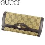 グッチ GUCCI 長財布 ファスナー付き 三つ折り 財布 レディース 294977 ＧＧプラス 中古