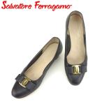 サルヴァトーレ フェラガモ Salvatore Ferragamo パンプス シューズ 靴 レディース ♯7C リザード調 ヴァラリボン 中古