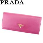 プラダ PRADA 長財布 ファスナー付き 財布 レディース ロゴ 中古