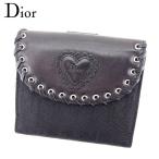 ディオール Wホック 財布 二つ折り ハート トロッター Dior 中古