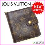 ルイヴィトン Louis Vuitton 二つ折り財布 ラウンドファスナー メンズ可 コンパクトジップ M61667 モノグラム (参考定価60900円)  中古 (良品・即納) Y130