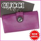 グッチ GUCCI 長財布 Wホック インターロッキング  中古 人気 美品 Y1397