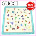 グッチ GUCCI スカーフ 大判サイズ レディース バタフライ  中古 セール Y1957