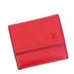 ルイヴィトン Louis Vuitton 財布 Wホック財布 エピ ポルトモネビエカルトクレディ 赤 レディース 中古