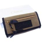 クロエ 長財布 財布 レディース ベージュ ブラック ゴールド 中古 Y2079