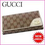 グッチ GUCCI 長財布 三つ折り メンズ可 インターロッキングG 181595 ＧＧキャンバス  中古 セール Y2501