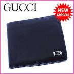 グッチ GUCCI 二つ折り財布 コンパクトサイズ メンズ 141843 Gマーク  中古 セール Y2535