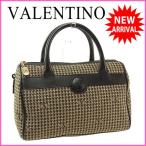 ヴァレンティノ VALENTINO ハンドバッグ ミニボストンバッグ レディース Vマーク入り 千鳥柄  中古 良品 セール Y3072
