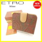 エトロ ＥＴＲＯ 二つ折り財布 ラウンドファスナー 男女兼用   中古 美品 セール Y3737