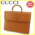 グッチ GUCCI ビジネスバッグ ブリーフケース メンズ バンブー  中古 美品 セール Y3921