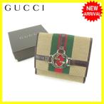 グッチ Ｇｕｃｃｉ Wホック財布 二つ折り財布 男女兼用 シェリーライン 115081 ＧＧキャンバス  中古 Y4071