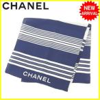 シャネル CHANEL スカーフ ストール 男女兼用 ボーダー  中古 良品 セール Y4319