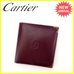カルティエ Cartier 二つ折り財布 男女兼用 マストライン  中古 人気 セール Y4842