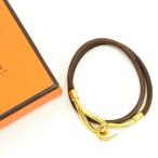 エルメス Hermes ブレスレット Ｇ金具 ジャンボブレスロング ゴールド ブラウン レディース 中古