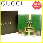 グッチ Ｇｕｃｃｉ Wホック財布 メンズ可 ＧＧキャンバス  中古 人気 セール Y5606