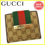 グッチ Ｇｕｃｃｉ 二つ折り財布 メンズ可 ＧＧキャンバス  中古 人気 セール Y5647