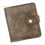 ルイヴィトン Louis Vuitton 財布 二つ折り財布 モノグラム コンパクトジップ レディース メンズ 中古
