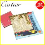 カルティエ Cartier スカーフ 大判サイズ レディース メンズ　可 ドラゴン  中古 良品 セール Y6411