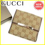 グッチ GUCCI Wホック財布 二つ折り財布 メンズ可 112664 ＧＧキャンバス  中古 人気 セール Y7288