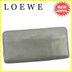 ロエベ LOEWE 長財布 ラウンドファスナー レディース メンズ　可 アナグラム  中古 人気 セール Y7481