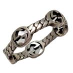  Gucci кольцо кольцо мужской 17 примерно 16 номер цепь Logo SV925 серебряное кольцо плоский серебряный 925 [ б/у ]