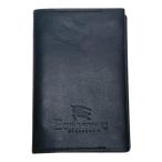  Burberry обложка для записной книжки Mini блокнот заправка имеется кожа черный чёрный Logo мужской женский BURBERRY [ б/у ]