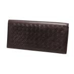 ショッピングボッテガ ボッテガヴェネタ イントレチャート 長財布 メンズ 長札入れ ダークブラウン レザー  BOTTEGA VENETA 【中古】