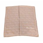 マックスマーラ スカーフ シルク100％ ベージュ ロゴ　ベージュ ライトブラウン レディース MaxMara 【中古】