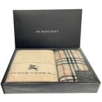 未使用 バーバリー BURBERRY タオルセット 2枚 フェイスタオル 綿 100% ベージュ チェック 2枚セット 【中古】
