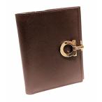 未使用 フェラガモ 二つ折り 財布 ガンチーニ 両面財布 ブラウン レザー レディース FERRAFAMO 【中古】