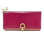 サルバトーレフェラガモ SalvatoreFerragamo 長財布 ガンチーニ ピンク レザー 新着 20210214