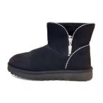 ショッピングアグ アグ UGG ショートブーツ JAPAN 26 レディース 美品 ミニフローレンス 1110697 黒 ジップアップ 新着 20240427