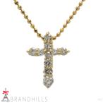 ダイヤモンド 0.50ｃｔ クロス ネックレス K18金 750YG イエローゴールド 3.5g 極美品