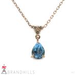 トパーズ ネックレス ダイヤモンド 3P K18金 750PG ピンクゴールド 1.3g ほぼ未使用