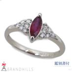 ショッピングルビー ルビー 0.33ct ダイヤモンド 0.18ct リング 鑑別書付 PT900 プラチナ 指輪 #10 3.2g 極美品