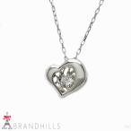 ショッピングダイヤモンド ダイヤモンド 0.05ct ネックレス K18金 750WG ホワイトゴールド ハートモチーフ 0.8g 美品