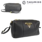 ショッピングプラダ プラダ PRADA ショルダーバッグ 1BH157 ブラック レザー 中古A 282839