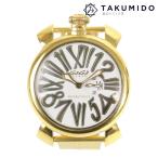 ガガミラノ GAGA MILANO 腕時計 マヌアーレ46 ビバリーヒルズ クオーツ ホワイト文字盤 ゴールド 中古AB 284216