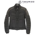 モンクレール MONCLER レザー切替 ダウンジャケット メンズ サイズ1 ブラック アウター 中古AB 284569