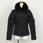 美品 モンクレール ファー 付 ダウンジャケット ブラック 0 ファッション アウター 上着 羽織 洋服 婦人 レディース MRM BL15-1