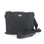 極美品 プラダ テスート ナイロン トライアングルロゴ ショルダーバッグ 斜め掛け メッセンジャー 通勤 黒 メンズ REM CZ16-10